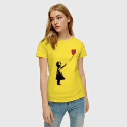 Женская футболка хлопок Девочка с шариком - фото 2