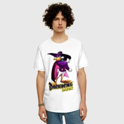 Мужская футболка хлопок Oversize Черный плащ в шляпе  - фото 2