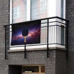 Флаг-баннер Черная ракетка для пинг понга в космосе - фото 2