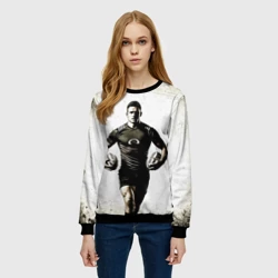 Женский свитшот 3D Регбист с двумя мячами - фото 2