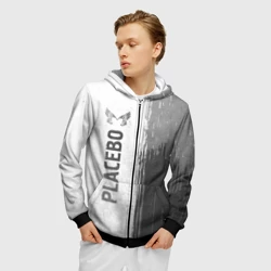 Мужская толстовка 3D на молнии Placebo - white gradient по-вертикали - фото 2