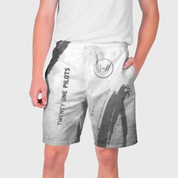 Мужские шорты 3D Twenty One Pilots - white gradient вертикально