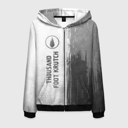 Мужская толстовка 3D на молнии Thousand Foot Krutch - white gradient по-вертикали