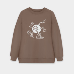 Женский свитшот oversize без начеса хлопок Anarchy bomb