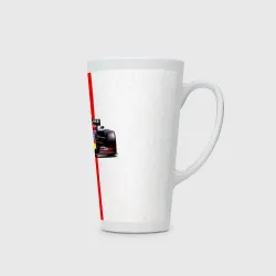 Кружка Латте Формула 1 на белом с красной полосой - фото 2