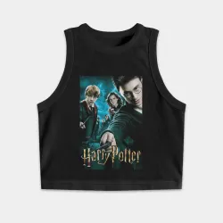 Женская укороченная майка-топ хлопок Дэниэл Рэдклифф - Гарри Поттер 