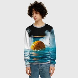 Мужской свитшот 3D Мяч для водного поло на воде - фото 2