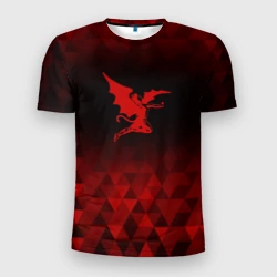 Мужская футболка 3D Slim Black Sabbath red poly