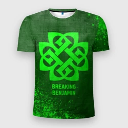 Мужская футболка 3D Slim Breaking Benjamin - green gradient