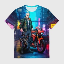 Мужская футболка 3D One punch man cyberpunk 2077