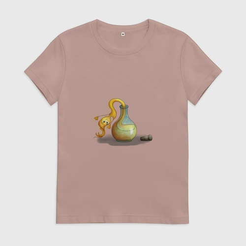 Женская футболка хлопок с принтом Сбежавшее зелье, вид спереди #2