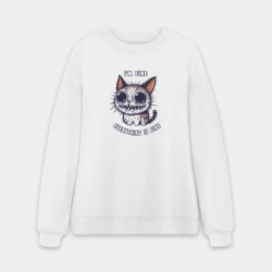 Мужской свитшот oversize без начеса хлопок Нервный кот в порядке мем