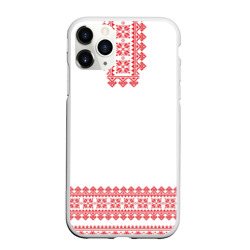 Чехол для iPhone 11 Pro Max матовый Славянский орнамент и узоры - вышиванка рубаха белая