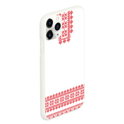 Чехол для iPhone 11 Pro Max матовый Славянский орнамент и узоры - вышиванка рубаха белая - фото 2