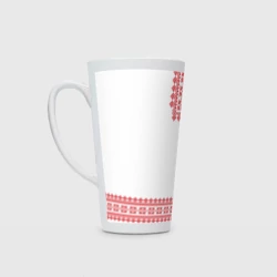 Кружка Латте Славянский орнамент и узоры - вышиванка рубаха белая