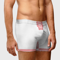 Мужские трусы 3D Славянский орнамент и узоры - вышиванка рубаха белая - фото 2