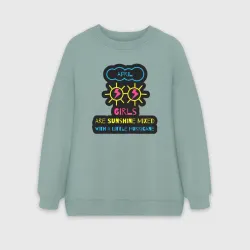 Женский свитшот oversize без начеса хлопок Девушки апреля