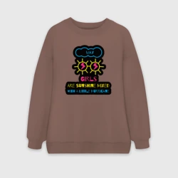 Женский свитшот oversize без начеса хлопок Девушки мая