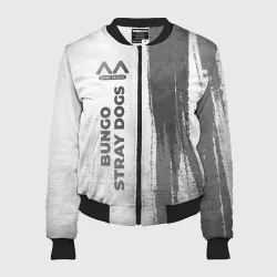 Женский бомбер 3D Bungo Stray Dogs - white gradient по-вертикали