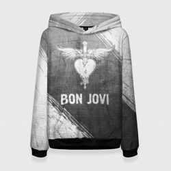 Женская толстовка 3D Bon Jovi - grey gradient