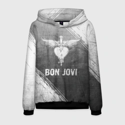 Мужская толстовка 3D Bon Jovi - grey gradient