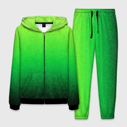 Мужской костюм 3D Градиент мозаика зелёный в тёмный