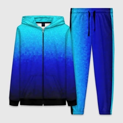 Женский костюм 3D Градиент мозаика из голубого в чёрный