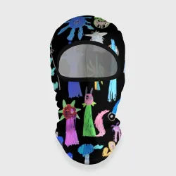 Балаклава 3D Яркие монстры на черном фоне