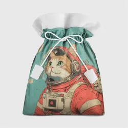 Подарочный 3D мешок Кот космонавт ретро стиль