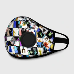 Маска из неопрена Монстрики  на шахматном фоне