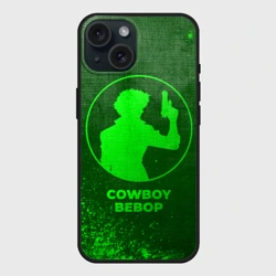 Чехол силиконовый для Apple iPhone 15 матовый Cowboy Bebop - green gradient