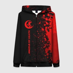 Женская толстовка 3D на молнии Angels of Death - red gradient по-вертикали