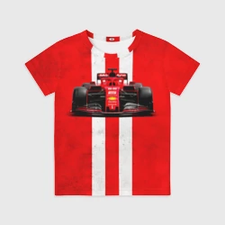 Детская футболка 3D Формула 1 на красном