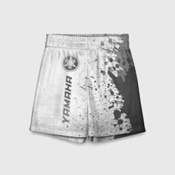 Детские спортивные шорты 3D Yamaha - white gradient по-вертикали
