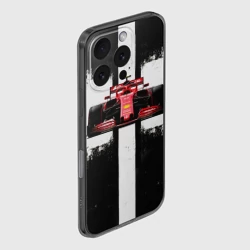 Чехол для iPhone 16 Pro силиконовый с защитой камеры Формула 1 в черно-белом - фото 2