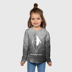 Детский лонгслив 3D No Man's Sky - grey gradient - фото 2