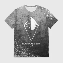 Мужская футболка 3D No Man's Sky - grey gradient