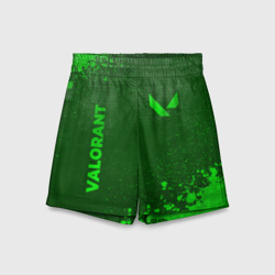 Детские спортивные шорты 3D Valorant - green gradient вертикально