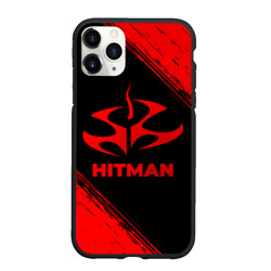 Чехол для iPhone 11 Pro Max матовый Hitman - red gradient
