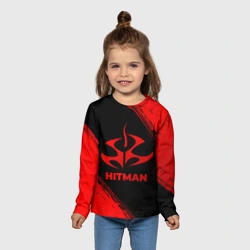 Детский лонгслив 3D Hitman - red gradient - фото 2