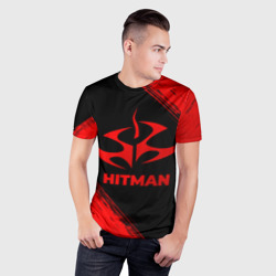 Мужская футболка 3D Slim Hitman - red gradient - фото 2