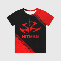 Детская футболка 3D Hitman - red gradient