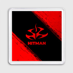 Магнит 55*55 Hitman - red gradient
