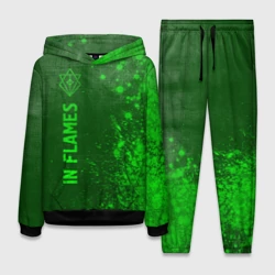 Женский костюм с толстовкой 3D In Flames - green gradient по-вертикали