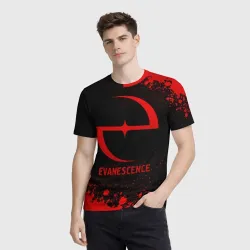 Мужская футболка 3D Evanescence - red gradient - фото 2