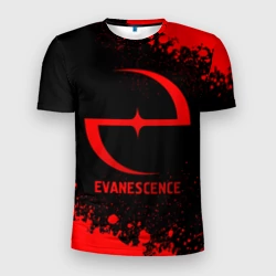 Мужская футболка 3D Slim Evanescence - red gradient