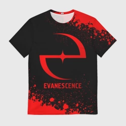 Мужская футболка 3D Evanescence - red gradient