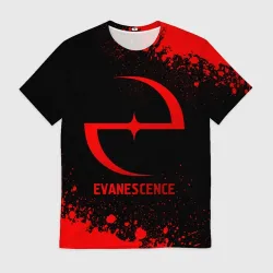 Мужская футболка 3D Evanescence - red gradient