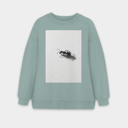 Женский свитшот oversize без начеса хлопок Муравей и тень на бумаге