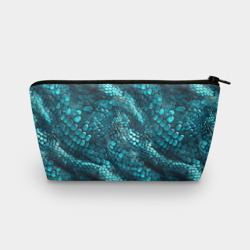 Косметичка 3D Бирюзовая чешуя рептилии - абстрактный паттерн